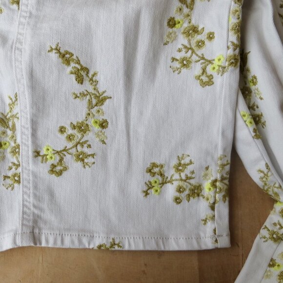 Pilcro Barrel Jeans Embroidered size 27 white and gold floral - Picture 5 of 9